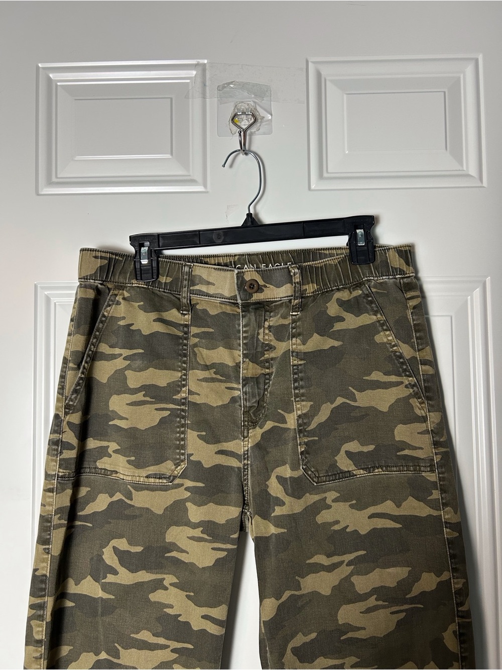 American Eagle Outfitters Ex Boyfriend Pant Camo Cargo Pants Olive Women’s Med - Picture 2 of 8